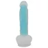 You2Toys Glow in the Dark - dildo s vakuumskom čašom - svijetli - plavi