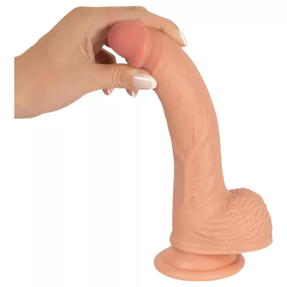 realistixxx - realistični dildo s vakuumskom čašicom (22 cm, prirodna boja)