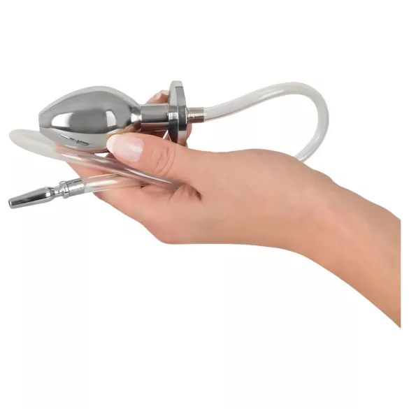 Piss to Ass Plug - šuplji analni čep s dilatatorom za mokraćnu cijev