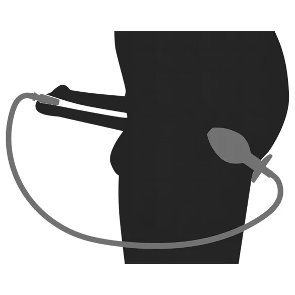 Piss to Ass Plug - šuplji analni čep s dilatatorom za mokraćnu cijev