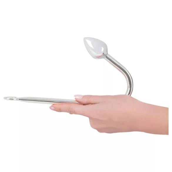 You2Toys - analni čep s kukom od aluminija 179g - srebrna
