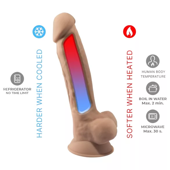 Silexd 7 - dildo s vakuumskom bazom - 17,5 cm - natur