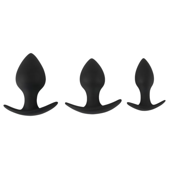 Black Velvets - analni plug set od silikona (3 komada) - crna