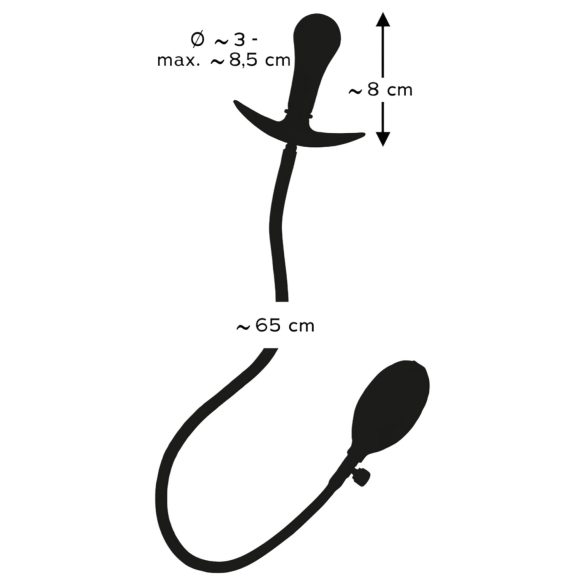 You2Toys - analni čep na napuhavanje s kuglicama - crni