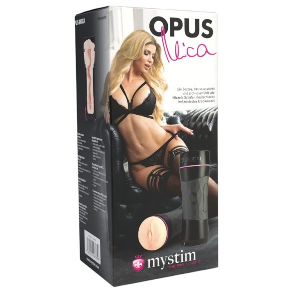mystim OPUS Mica - realistična umjetna vagina masturbator - prirodno/crna