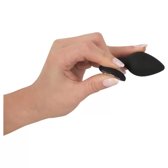 You2Toys - analni čep s bijelim kristalom - crni