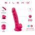 Silexd 7 - dildo s testisima i vakuumskim čepom - 17,5 cm (roza)
