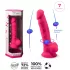 Silexd 7 - dildo s testisima i vakuumskim čepom - 17,5 cm (roza)
