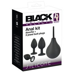 Black Velvets - set analnih čepova - 4 komada - crni