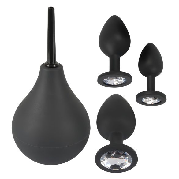 Black Velvets - set analnih čepova - 4 komada - crni