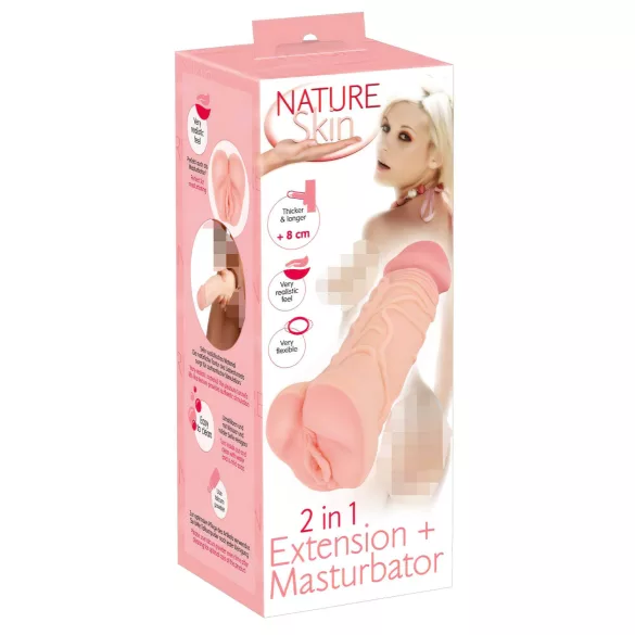 Nature Skin - 2u1 umjetna vagina i produžetak penisa - prirodna boja