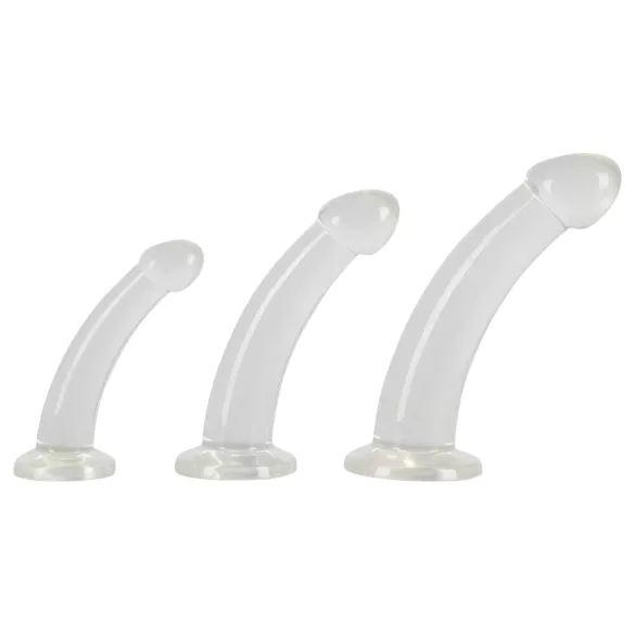 Crystal Clear - analni dildo set - 3 komada - prozirno