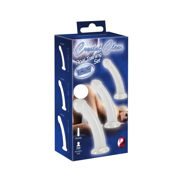 Crystal Clear - set prozirnih analnih dilda - 3 komada