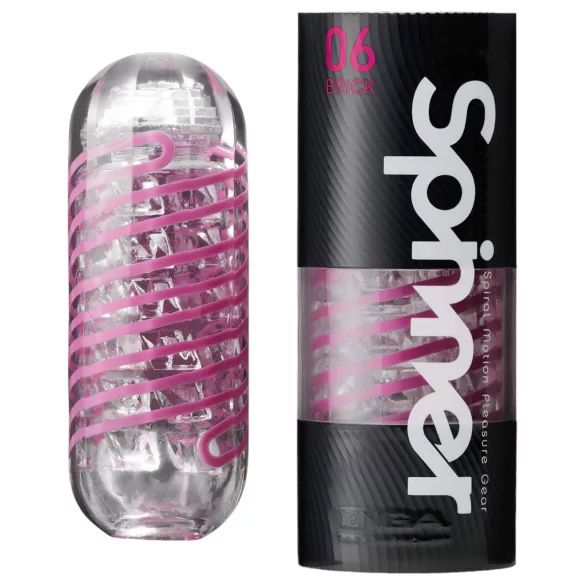 TENGA Spinner Brick - masturbator za muškarce - prozirni