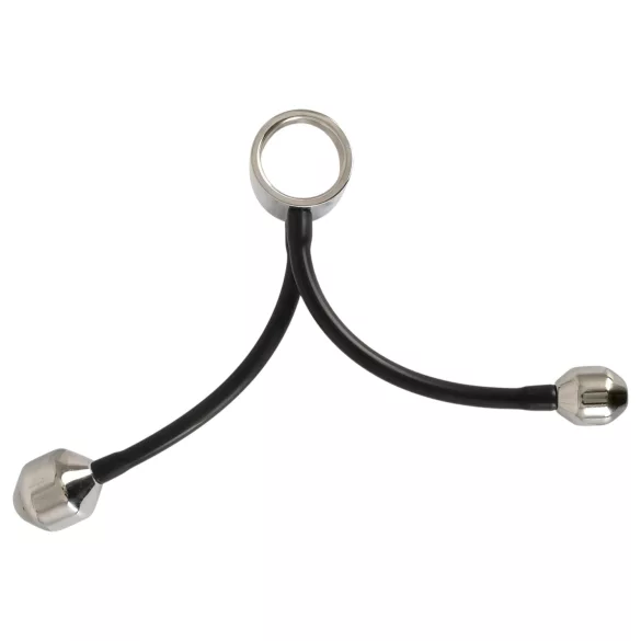 You2Toys Heavy Gear - prsten za penis i anus s utezima - crna