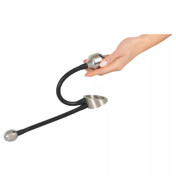 You2Toys Heavy Gear - prsten za penis i anus s utezima - crna