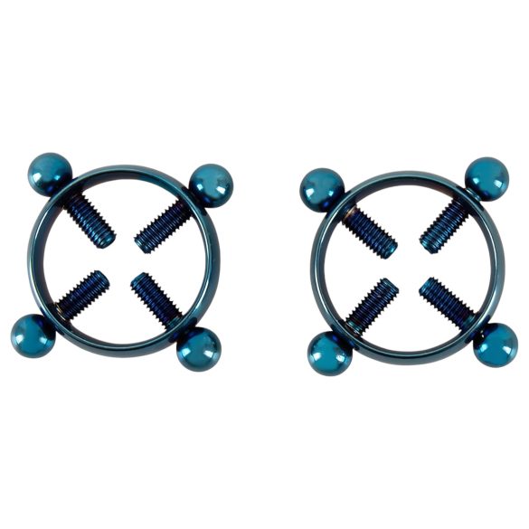 Bad Kitty - ukras za bradavice sa navojem (okrugli) - plavi