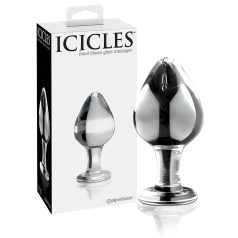   Icicles No. 25 - analni čep iz stakla - stožasti - proziran
