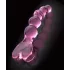 Icicles No. 43 - stakleni dildo s perlama i srcima - ružičasta