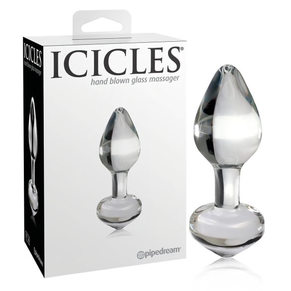 Icicles No. 44 - stakleni analni čep s konusom - prozirni