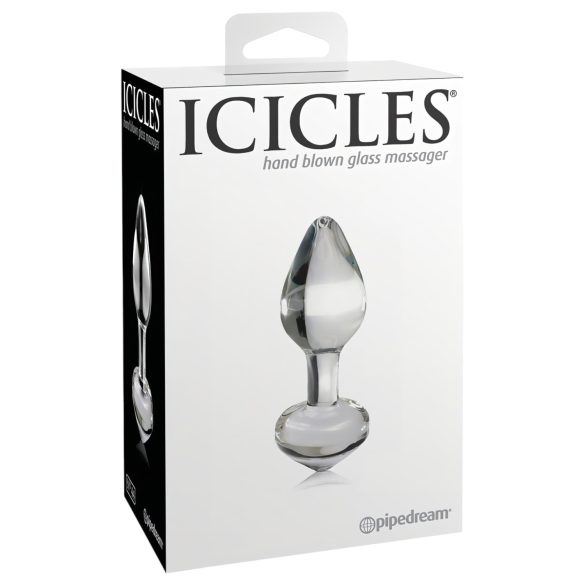 Icicles No. 44 - stakleni analni čep s konusom - prozirni