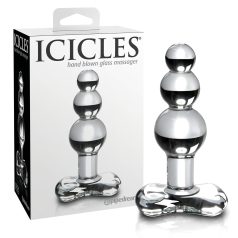   Icicles No. 47 - analni plug s tri kuglice - staklo - prozirni