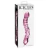 Icicles No. 55 - stakleni dildo za G točku s dva kraja - roza