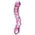 Icicles No. 55 - stakleni dildo za G točku s dva kraja - roza