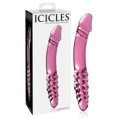 Icicles No. 57 - dvostrani dildo s penisom - staklo - roza
