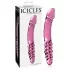 Icicles No. 57 - dvostrani dildo s penisom - staklo - roza