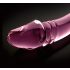 Ledenjak br. 57 - obostrani stakleni dildo s penisom (ružičasti)