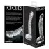 Icicles No. 61 - stakleni dildo s testisima i penisom - prozirni