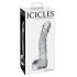 Icicles No. 61 - stakleni dildo s testisima i penisom - prozirni
