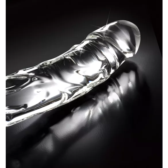 Icicles No. 62 - stakleni dildo s penisom - prozirno