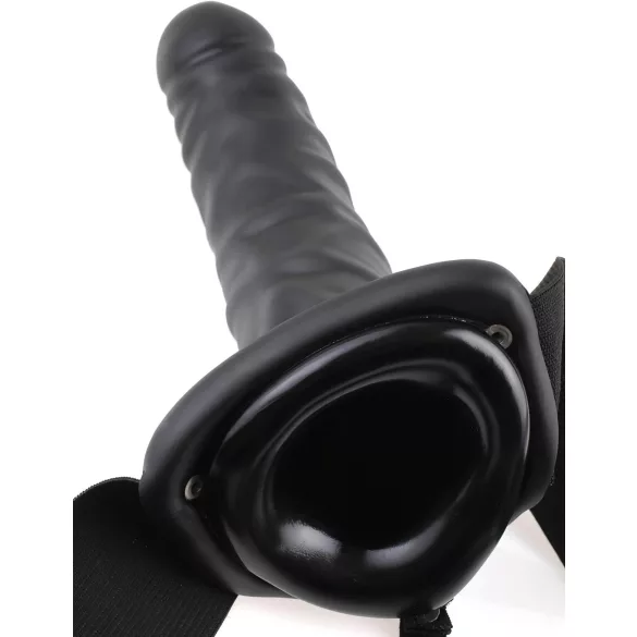 Pipedream Fetish Strap-On 8 - pričvrstivi, šuplji vibrator (crni)