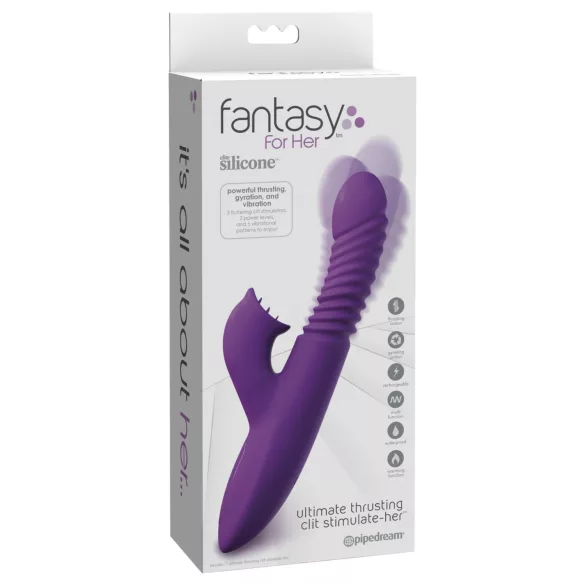 Fantasy For Her - 3u1 gurajući vibrator s funkcijom zagrijavanja (ljubičasti)