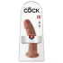 King Cock - realistični dildo s vakuum postoljem - 23cm - tamna boja