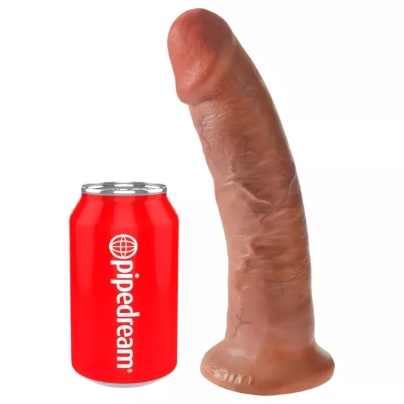 King Cock - realistični dildo s vakuum postoljem - 23cm - tamna boja