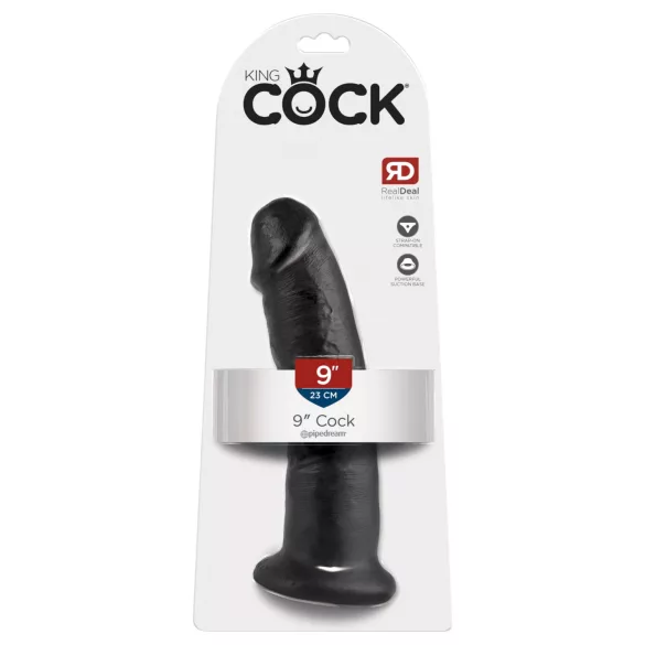 King Cock 9 - dildo s vakuum bazom - crni