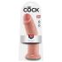 King Cock 10 - veliki dildo s vakumskom bázom (25cm) - prirodna boja
