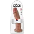 King Cock 10 - veliki dildo s jakom vakuumskom čašicom (25 cm) - tamna prirodna boja