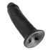 King Cock 10 - crni dildo s vakumskim postoljem (25 cm)