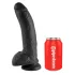 King Cock 9 - dildo s testisima s jakom vakuumskom podlogom 23cm - crni