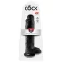King Cock - realistični dildo s testisima i vakuum postoljem - 28 cm - crni