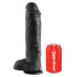 King Cock - realistični dildo s testisima i vakuum postoljem - 28 cm - crni