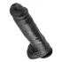 King Cock - realistični dildo s testisima i vakuum postoljem - 28 cm - crni