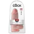 King Cock - dildo s testisima i vakuumskom čašom - 23 cm - natur