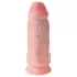 King Cock - dildo s testisima i vakuumskom čašom - 23 cm - natur