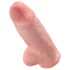 King Cock - dildo s testisima i vakuumskom čašom - 23 cm - natur