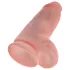 King Cock - dildo s testisima i vakuumskom čašom - 23 cm - natur